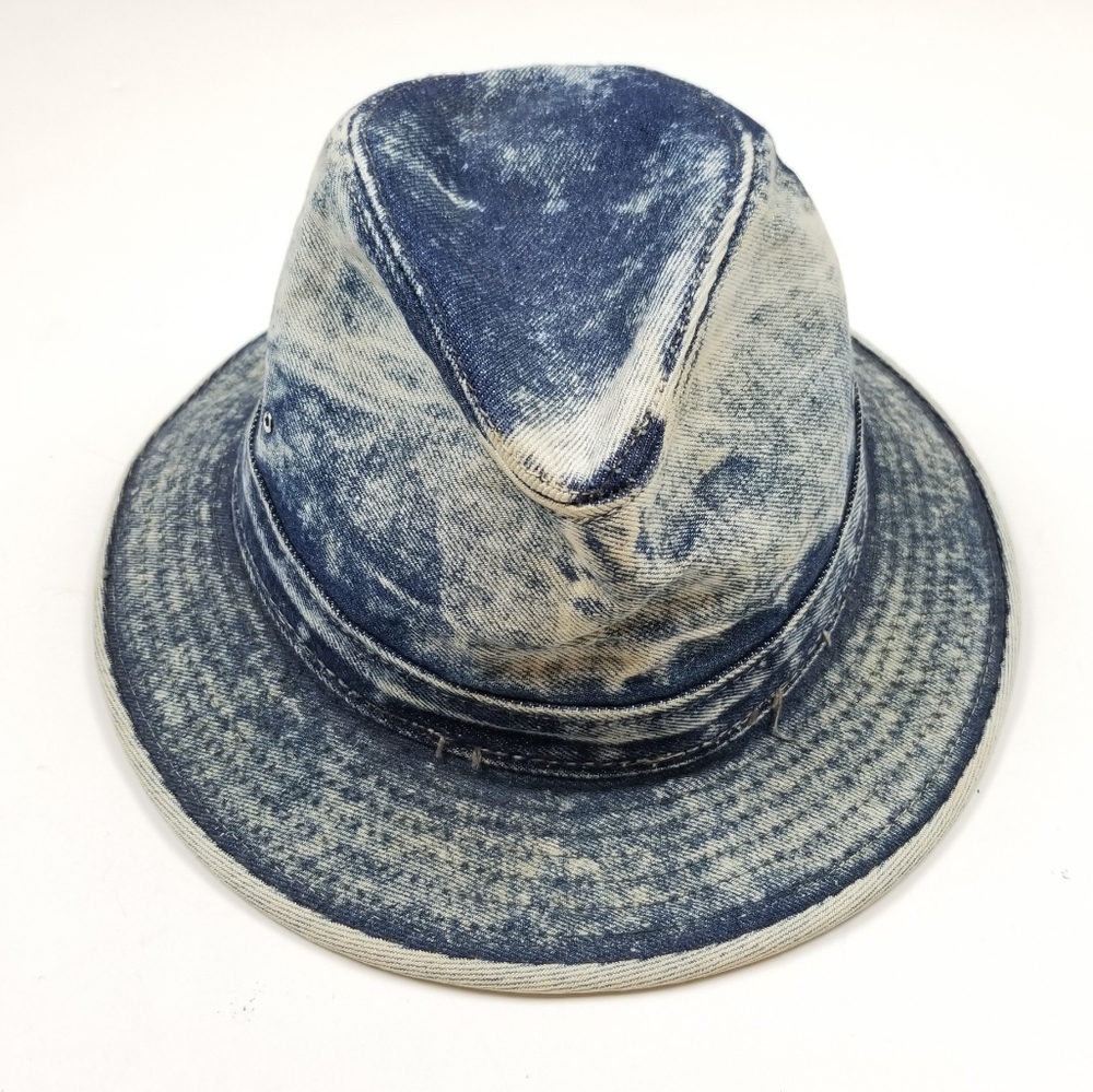 VTG 90's 00's Henschel Fedora Denim Jeans Hats - Picture 2 of 9